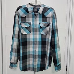StraightFaded button up size XL